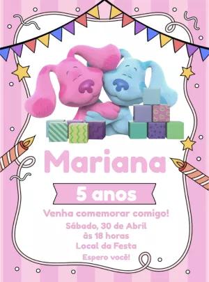 Convite Aniversário Pistas de Blue e Magenta para Editar Online