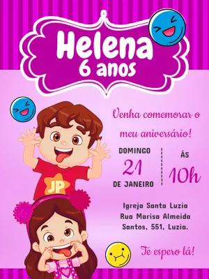 Convite Aniversário Maria Clara e JP para Editar Online