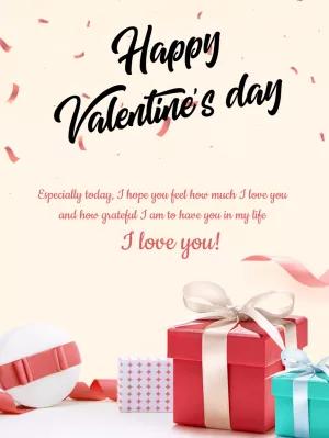 Valentine's Day Card with Gifts to Edit Online