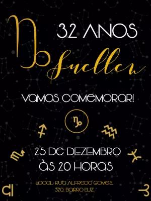 Convite Aniversário Signo Capricórnio para Editar Online