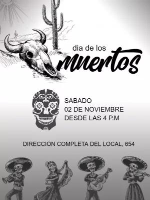 Invitación Día de los Muertos con calaveras para Editar Online