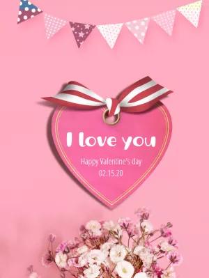Romantic Valentine's Day Card with Heart to Edit Online