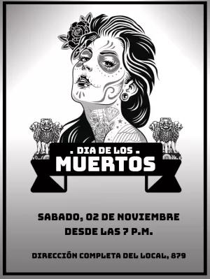 Invitación Día de los Muertos con Catrina para Editar Online