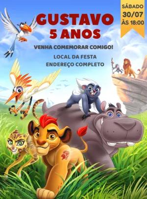 Convite de Aniversário A Guarda do Leão para Editar Online