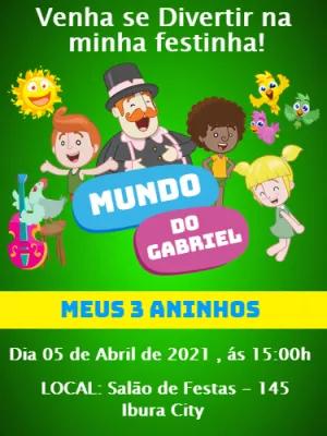 Convite de Aniversário Mundo Bita com Personagens para Editar