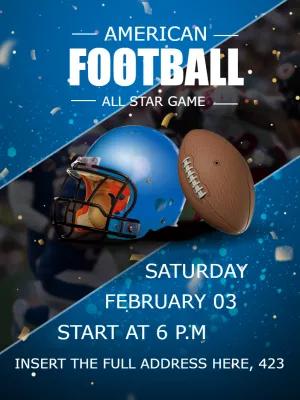 American Football Game Invitation to Edit and Print