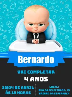 Convite de Aniversário O Poderoso Chefinho para Editar Online