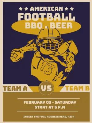 Vintage American Football Party Invitation to Edit Online