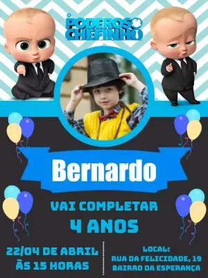 Convite O Poderoso Chefinho com Foto para Editar Online