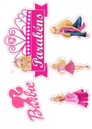 Topo de Bolo Barbie para Imprimir | Decoração de Festa Editável