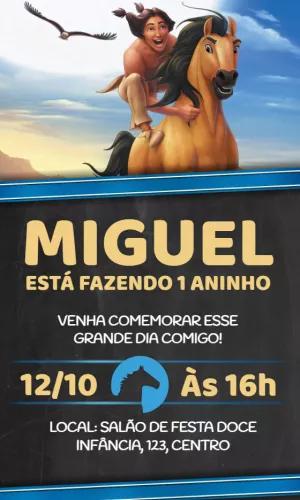 Convite Aniversário Spirit O Corcel Indomável para Editar