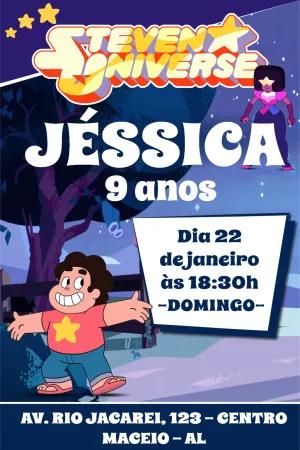 Convite de Aniversário Steven Universo para Editar Online