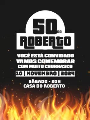 Convite de Aniversário Churrasco Rústico para Editar Online