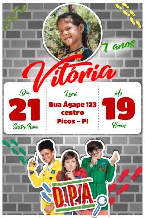 Convite Aniversário D.P.A. com Foto para Editar Online