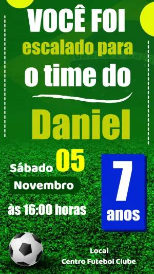 Convite de Aniversário Futebol Brasil para Editar Online