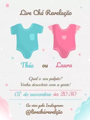 Convite Chá Revelação Menino ou Menina para Editar Online