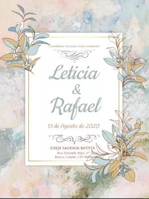 Convite de Casamento Floral Elegante para Editar Online