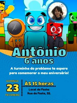 Convite Aniversário Turma do Problems com Foto para Editar