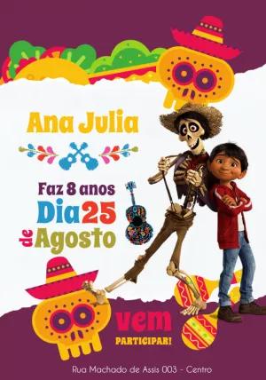 Convite Aniversário Viva a Vida é uma Festa para Editar Online
