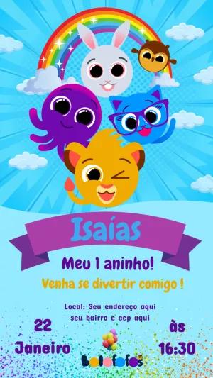 Convite de Aniversário Bolofofos para Editar Online