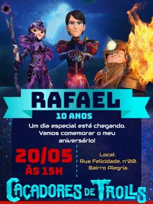 Convite de Aniversário Caçadores de Trolls para Editar Online
