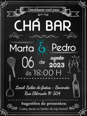 Convite de Chá Bar Estilo Quadro Negro para Editar Online