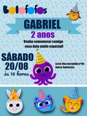Convite de Aniversário Bolofofos com Personagens para Editar