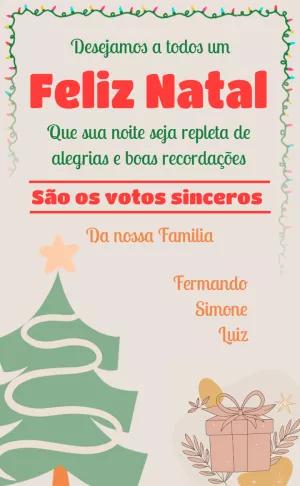 Cartão de Natal com Árvore e Presentes Editável Online