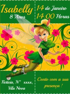 Convite de Aniversário Tinker Bell para Editar Online