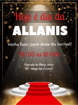 Convite de Aniversário Tapete Vermelho para Editar Online