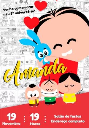 Convite de Aniversário Mônica Toy para Editar e Imprimir