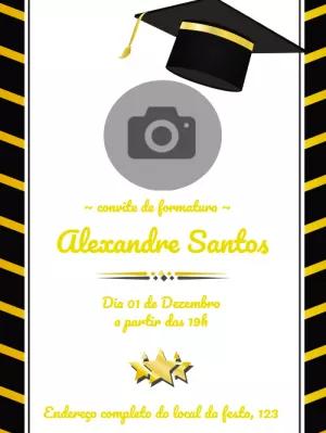 Convite de Formatura com Foto para Editar Online