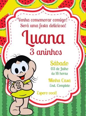 Convite de Aniversário Magali Melancia para Editar Online