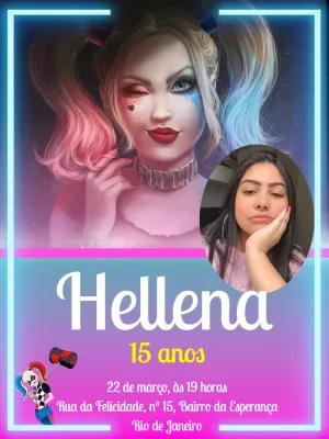 Convite Aniversário Alerquina com Foto para Editar Online