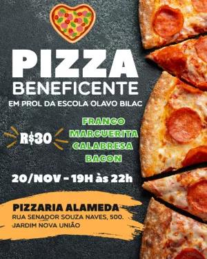 Flyer de Pizza Beneficente para Editar Online