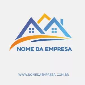 Logo Editável para Imobiliária com Casas Modernas para Editar