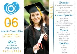 Menu de Formatura Marketing com Foto para Editar Online