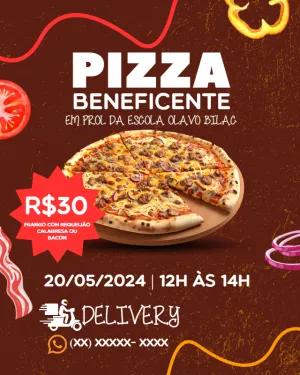 Cartaz de Pizza Beneficente para Editar e Imprimir Online