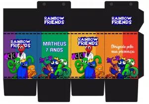 Caixa Milk Rainbow Friends Editável para Festa de Aniversário