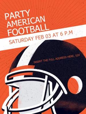 Convite de Futebol Americano com Capacete para Editar Online