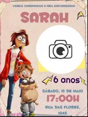 Convite de Aniversário A Família Mitchell com Foto para Editar