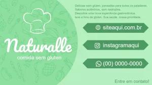 Cartão de Visita Comida sem Glúten com Design Natural para Editar
