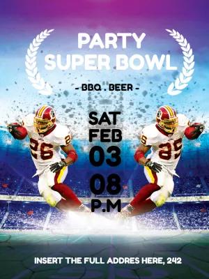 Convite Festa Super Bowl com Jogadores para Editar Online