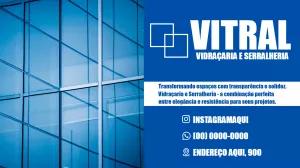 Cartão de Visita Vidraçaria e Serralheria para Editar Online