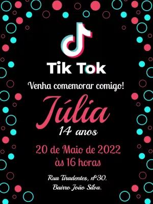Convite de Aniversário Tik Tok Moderno para Editar Online