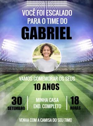 Convite de Aniversário Futebol com Foto para Editar Online