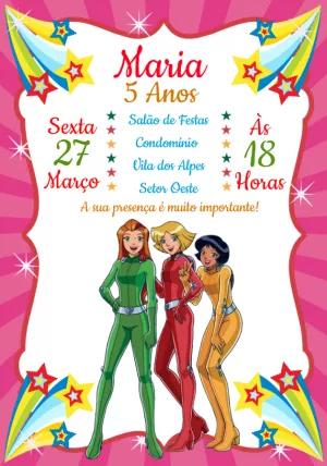Convite Aniversário Três Espiãs Demais para Editar Online