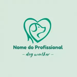 Logo Editável para Pet Sitter e Dog Walker com Coração