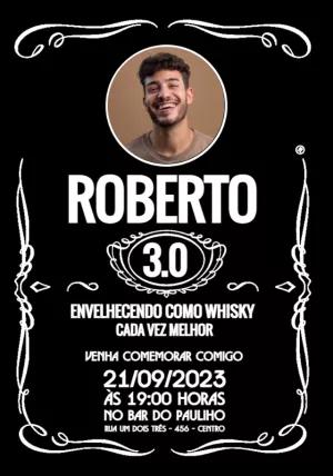 Convite de Aniversário Whisky Jack Daniels com Foto para Editar