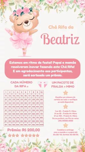 Chá Rifa Ursinha Bailarina Delicado para Editar Online